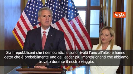 Mc Carty: Meloni uno dei leader pi? impressionanti, guarda avanti, non indietro