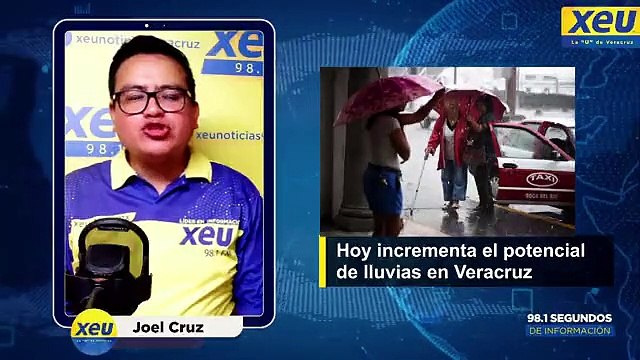 Hoy incrementa el potencial de lluvias en Veracruz