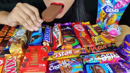 ASMR_EATING CHOCOLATE CHOCOLATE PARTY DAIRYMILK CRISPELLO,MAGNUM TRUFFLE _DARKCHOCOLATE_FOOD VIDEOS