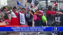 Manifestantes se enfrentaron a la policía en los alrededores de la Plaza Dos de Mayo