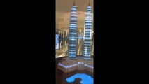 Model of Petronas twin towers Kuala Lumpur