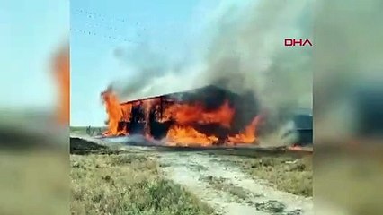 33 büyükbaş hayvan ahırda çıkan yangında diri diri yandı
