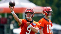 Bengals QB Joe Burrow Goes Down At Camp Holding Calf