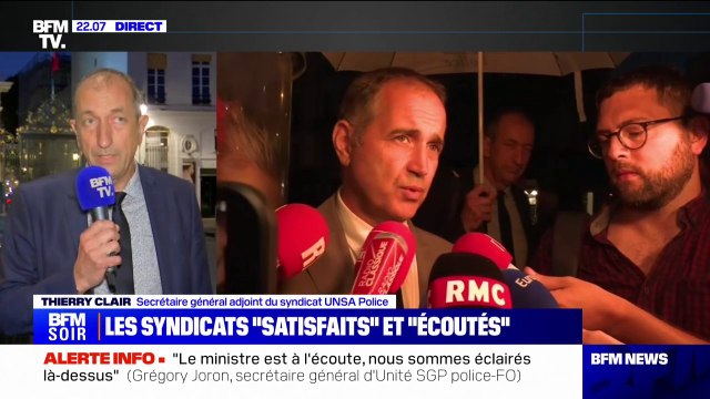Syndicats policiers reçus par Gérald Darmanin: Le dialogue a été nourri et intense , pour Thierry Clair, secrétaire général adjoint du syndicat UNSA Police