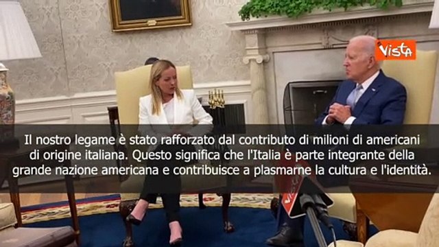 Meloni: Amicizia Italia-Usa solida indipendentemente da colori politici