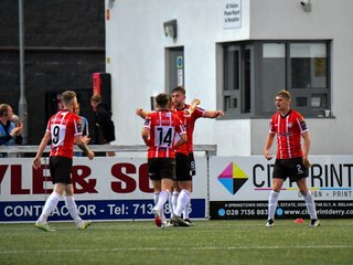 Mark Connolly reacts to Derry City's first leg win over KuPS