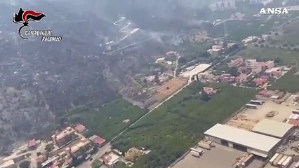 Incendio Palermo, i Carabinieri sorvolano la zona colpita