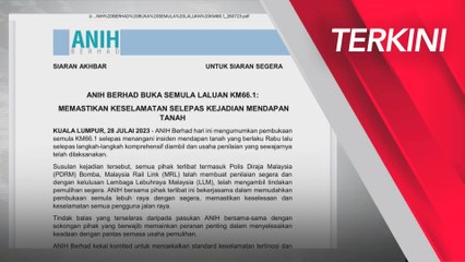 [TERKINI] Susulan tanah mendap: ANIH Berhad buka semula laluan KM66.1