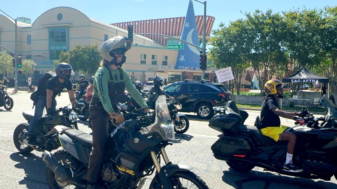 Stunt Performers & Coordinators Take to the Streets in Support of SAG-AFTRA Strike | THR News