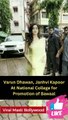 Varun Dhawan, Janhvi Kapoor At National College for Promotion of Bawaal