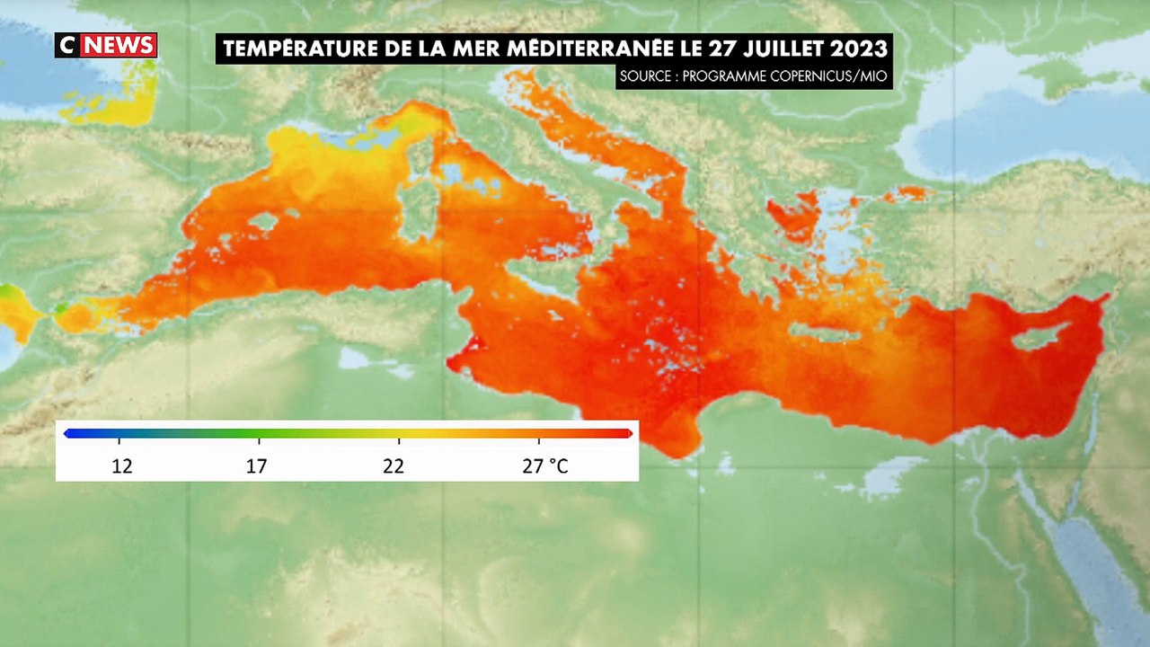 Les eaux de la mer Méditerranée ont connu cette semaine leur plus haute température journalière connue en atteignant les 28,71 degrés