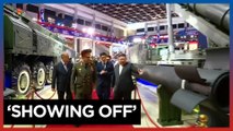 Kim flaunts new North Korean drones, ICBMs to Russia defense minister