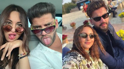 Rumored couple Sonakshi Sinha and Zaheer Iqbal twin in white at Huma Qureshi'a birthday bash