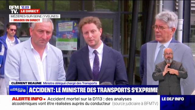 Accident dans les Yvelines: il y a deux personnes décédées, cinq personnes qui sont en urgence absolue selon le ministre des Transports, Clément Beaune