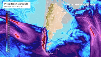 Fuertes lluvias este fin de semana en la cordillera de Patagonia