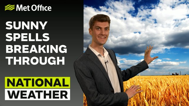 28/07/23 – Sunny spells and scattered showers – Afternoon Weather Forecast UK – Met Office Weather