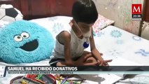 Samuel de 8 años padece de fibrósis en Oaxaca, la audiencia comienza a entregar apoyos