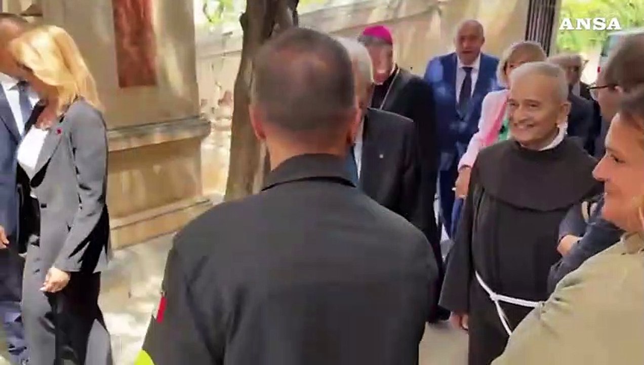 Mattarella a Palermo visita la chiesa di Santa Maria di Gesu' distrutta dalle fiamme