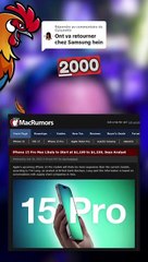 2000€ l'iPhone 15, une augmentation de prix générale depuis l'iPhone 14 !