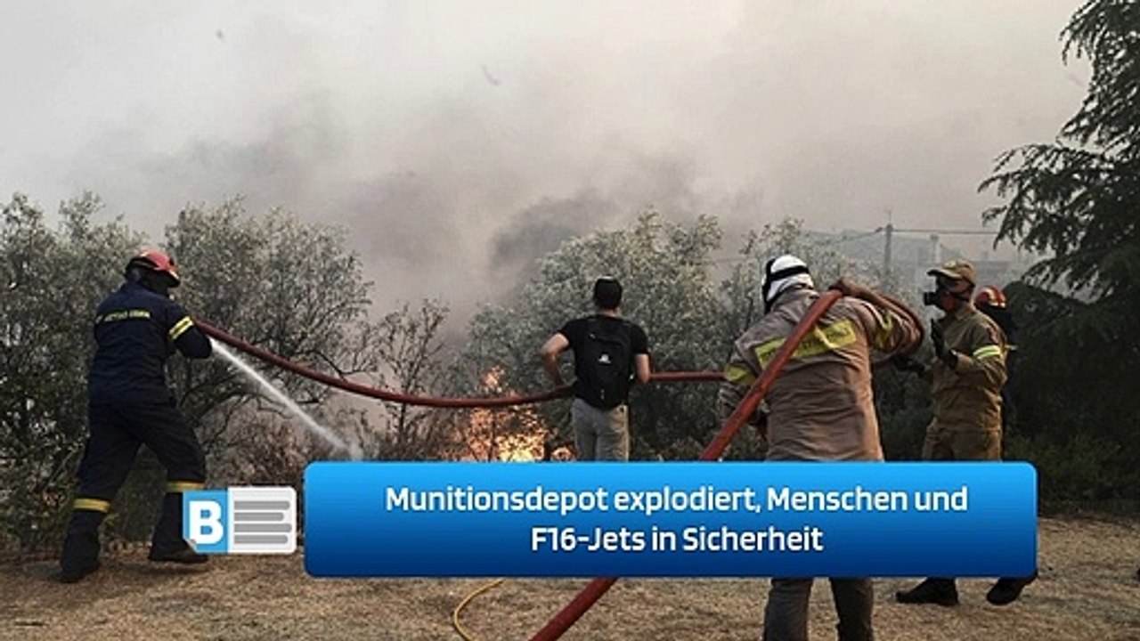 Munitionsdepot explodiert, Menschen und F16-Jets in Sicherheit