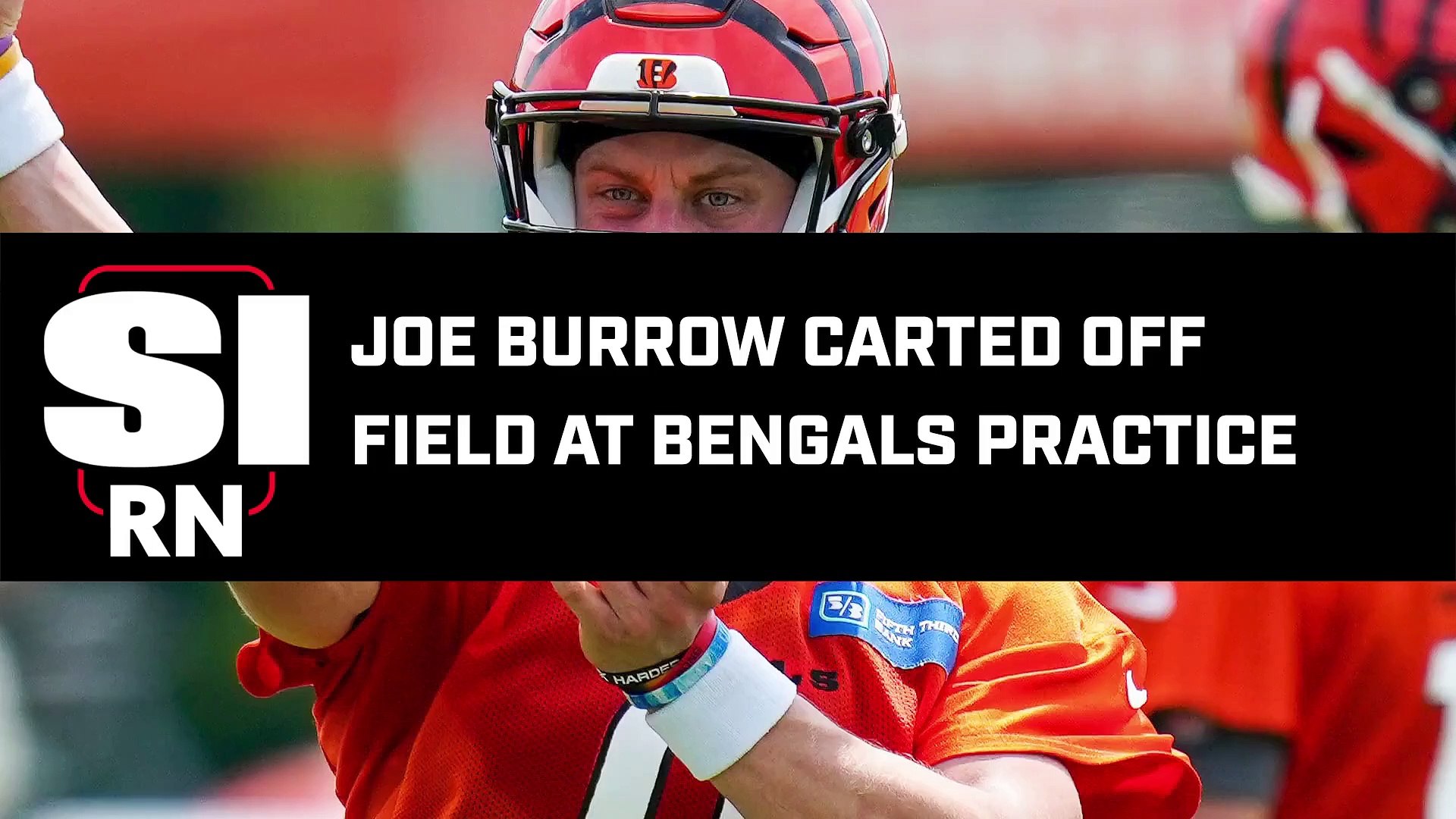 QB Joe Burrow carted off the field during Bengals practice