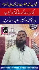 Khawab main Hazrat Idress A.S ki Ziarat Karna