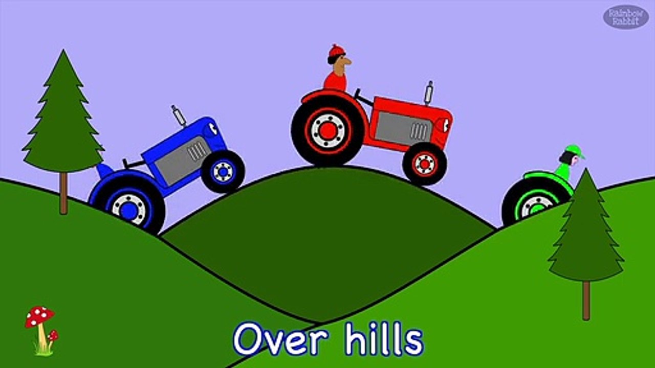 Four Tractors | #shorts | NURSERY RHYME | Rainbow Rabbit