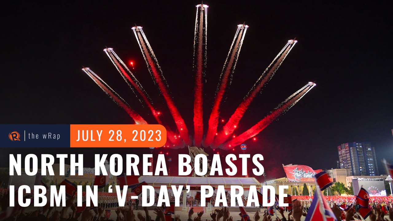 North Korea shows off ballistic missiles, drones at night-time parade