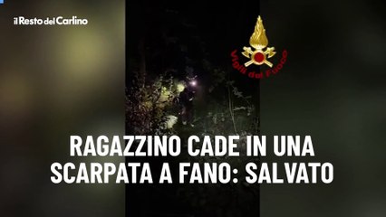 Ragazzino cade in una scarpata a Fano: salvato