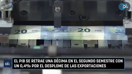 El PIB se retrae una décima en el segundo semestre con un 0,4% por el desplome de las exportaciones