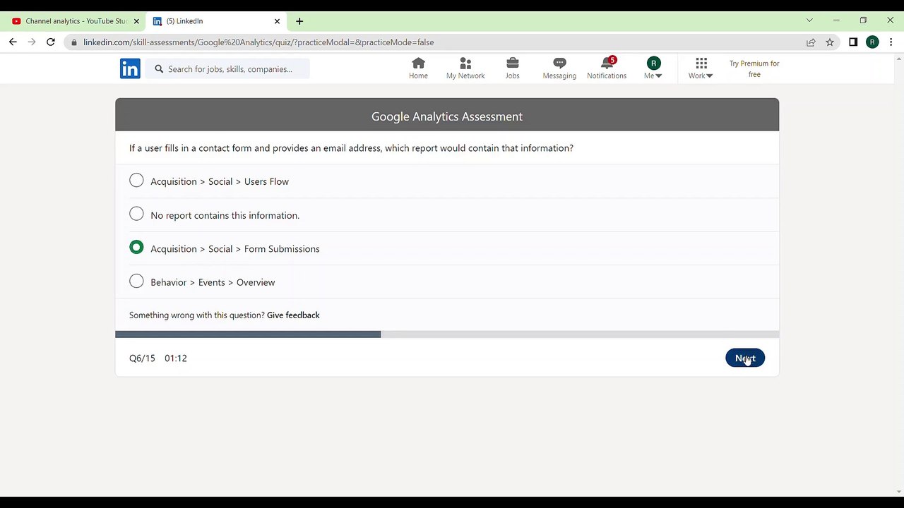 LinkedIn Google Analytics Assessment Answers 2023 - LinkedIn Google Analytics Quiz Answers - LinkedIn Google Analytics Skill Test Answers 2023