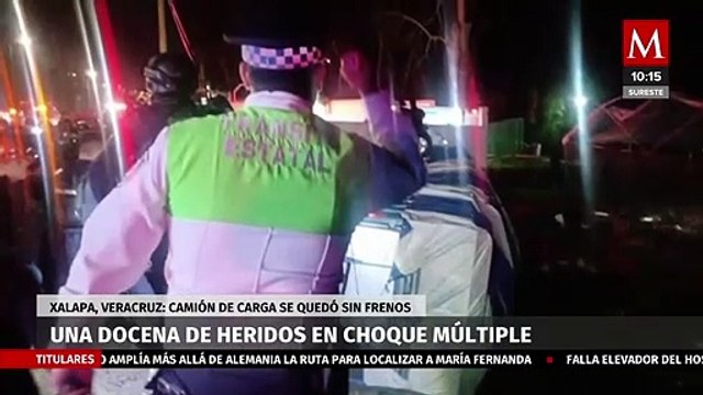 Una docena de heridos en choque múltiple en Xalapa, Veracruz; camión de carga se quedó sin frenos
