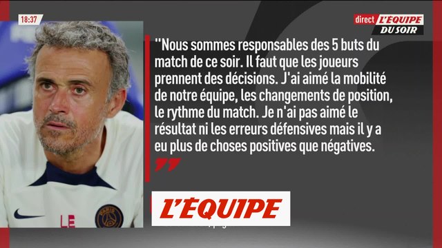 Luis Enrique : «Il y a eu plus de choses positives que négatives» - Foot - Amical - PSG