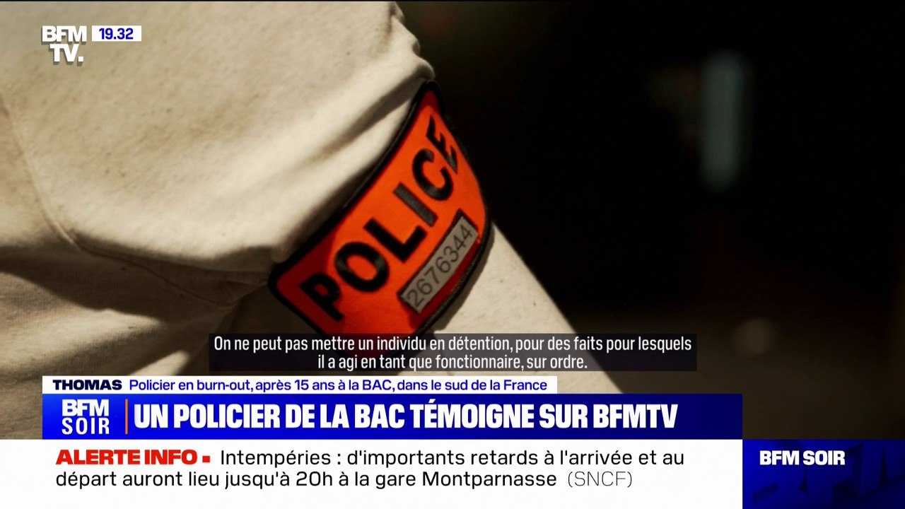 "On met notre corps, notre santé, notre vie de famille en danger": le témoignage d'un policier en burn-out après 15 ans dans la BAC