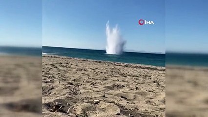 Bozcaada açıklarında bulunan patlamamış mayın imha edildi