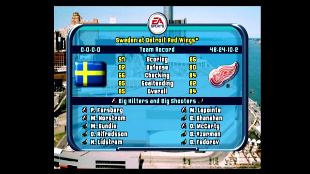 NHL 2001 Sweden vs Detroit