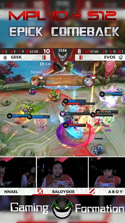 MPL ID S12 | Epic Comeback | Geek Fam vs Evos Legends