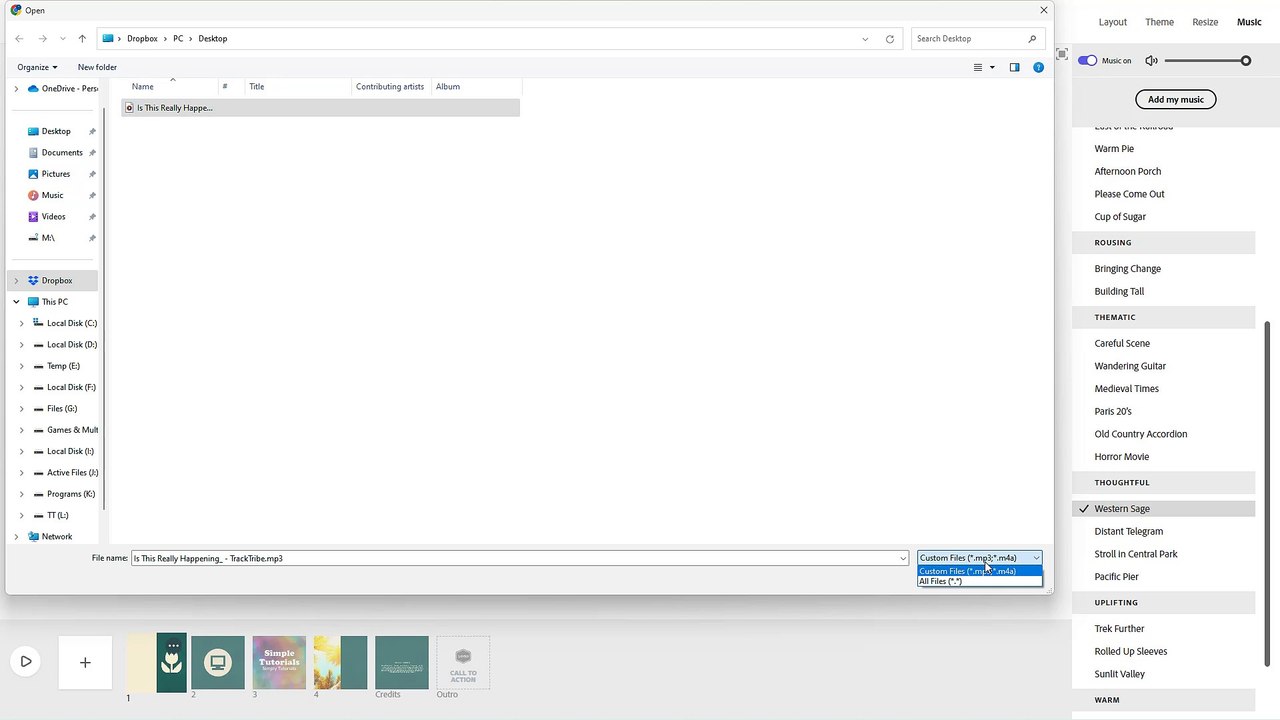 Adobe Express Course Section 67 Importing Your Own Audio
