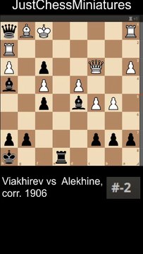 Alekhine sacrifices the Queen and checkmates with a Pawn
