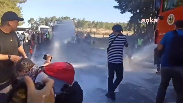 La gendarmerie intervient dans une manifestation contre l'abattage d'arbres à Akbelen