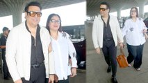 Govinda & His Wife Sunita Ahuja In Cute Look At Mumbai Airport