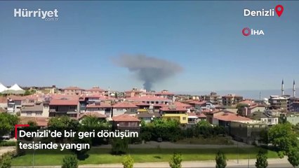 Denizli'de geri dönüşüm tesisinde yangın