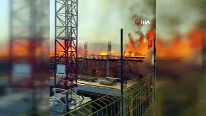 Ankara'da korkutan inşaat yangını