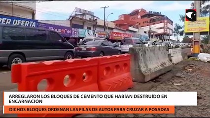 Arreglaron los bloques de cemento que habían destruído en encarnación