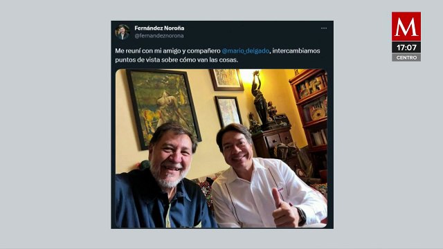 Mario Delgado se reúne con Noroña; externan preocupación por espectaculares de ‘corcholatas’