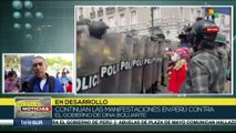 Denuncian violenta represión policial contra protestas en Perú