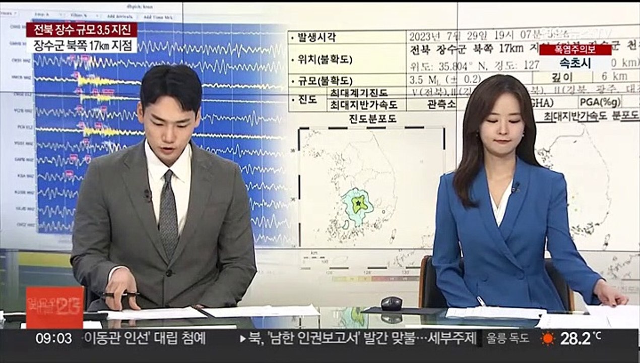 전북 장수서 규모 3.5 지진…'화들짝'