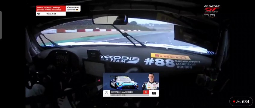 GT World Challenge Europe 2023 Nurburgring Q1 Marciello Onboard Laps Great Saves Rain