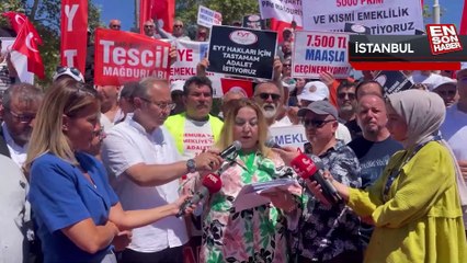 EYT'liler İstanbul'da eylem yaptı: En düşük emekli maaşının artırılmasını istediler