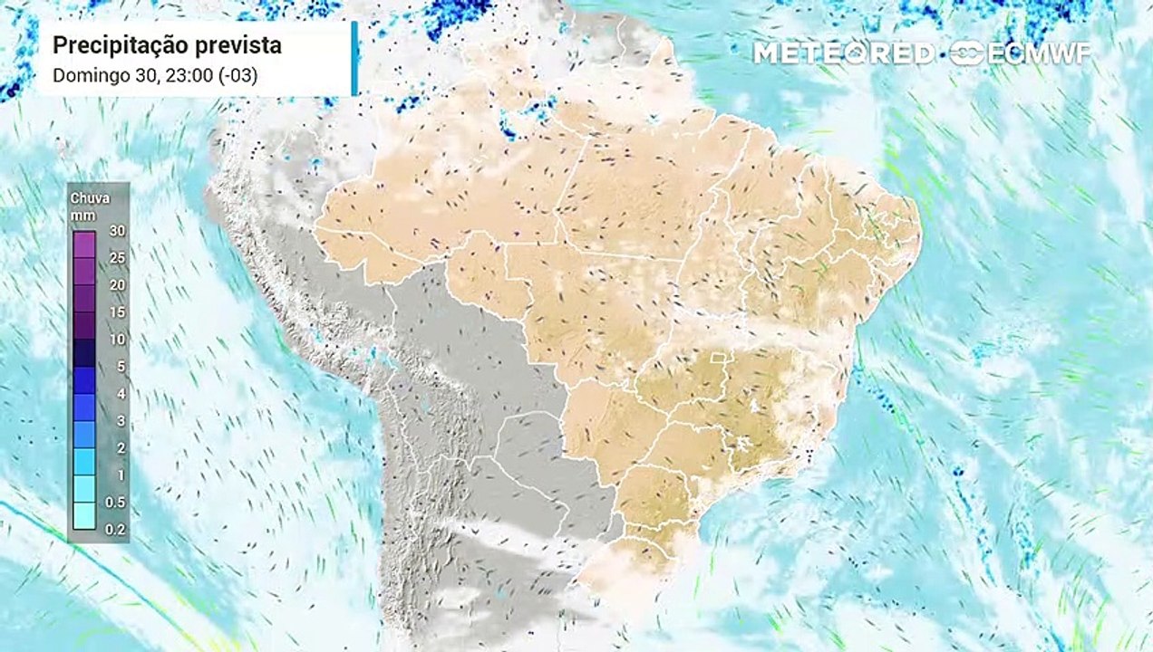Previsão de nebulosidade e chuva